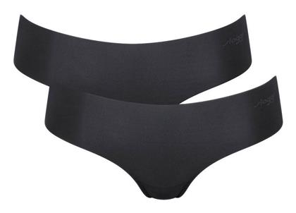 Γυναικεία String 2Pack χωρίς Ραφές Μαύρο Sloggi