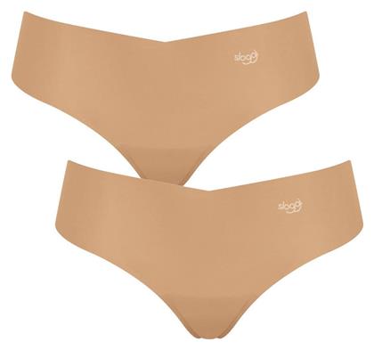 Zero Hipster Γυναικεία String 2Pack χωρίς Ραφές Μπεζ Sloggi από το Plus4u