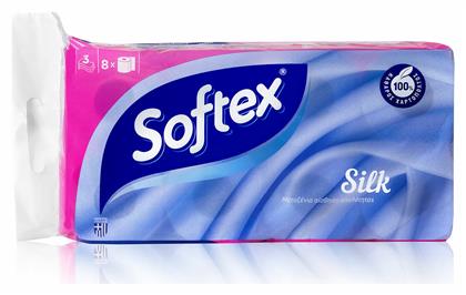 Softex Χαρτί Υγείας 3φύλλο Silk Softex (8ρολά*95g) Κωδικός: 48777394