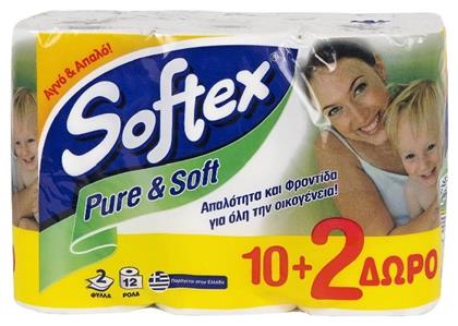 Χαρτί Υγείας Pure & Soft 12 Ρολά 2 Φύλλων 62gr Κωδικός: 22499294 Softex