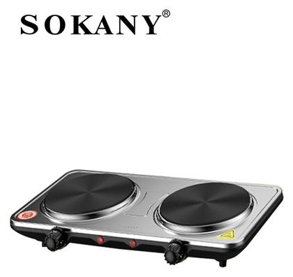 SK-5102 Επιτραπέζια Εστία Εμαγιέ Διπλή Γκρι Sokany