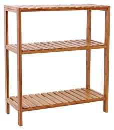 Επιδαπέδια Ραφιέρα Μπάνιου Bamboo με 3 Ράφια 60x26x66cm Songmics