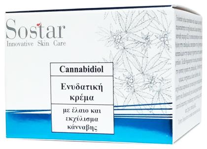 Cannabidiol 24ωρη Κρέμα Προσώπου για Ενυδάτωση με Aloe Vera & Κάνναβη 50ml Sostar