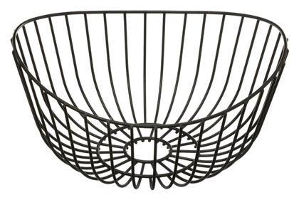 Φρουτιέρα Μεταλλική Μαύρη 27.5x27.5x14εκ. Spitishop
