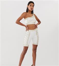 Starlet embellished high waist short in white and gold από το Asos