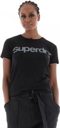 Superdry D1 Sdcd Core Logo City Fitted Γυναικείο T-shirt Μαύρο