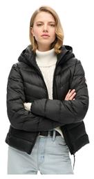 Κοντό Γυναικείο Puffer Μπουφάν για Χειμώνα Black Superdry