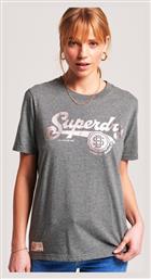 Ovin Vintage Script Style Γυναικείο T-shirt Rich Charcoal Marl Superdry