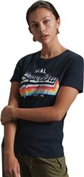 Superdry Vintage Logo Γυναικείο Αθλητικό T-shirt Eclipse Navy