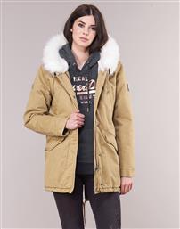 Superdry Μακρύ Γυναικείο Μπουφάν Παρκά με Γούνινη Κουκούλα για Χειμώνα Μπεζ από το Spartoo