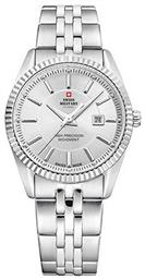 by Chrono Ρολόι Μπαταρίας με Μεταλλικό Μπρασελέ Swiss Military