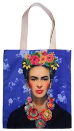 Frida KAHLO Βαμβακερή Τσάντα για Ψώνια σε Μπλε χρώμα Synchronia