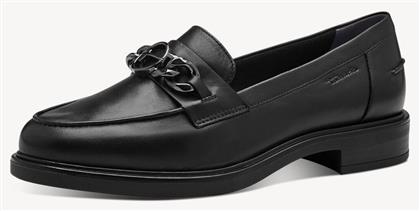 Δερμάτινα Γυναικεία Loafers σε Μαύρο Χρώμα Tamaris