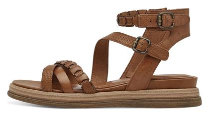 Δερμάτινα Γυναικεία Σανδάλια Flatforms σε Ταμπά Χρώμα Tamaris