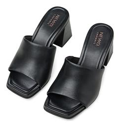 Δερμάτινα Mules με Χοντρό Τακούνι σε Χρώμα Tamaris