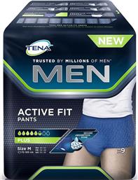 Tena Men Active Fit Plus Πάνες Βρακάκι Ακράτειας Medium σε Μπλε Χρώμα 9τμχ Κωδικός: 13153179
