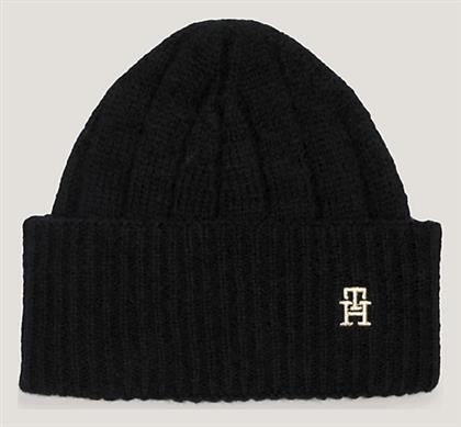 Beanie Γυναικείος Σκούφος Πλεκτός σε Μαύρο χρώμα Tommy Hilfiger