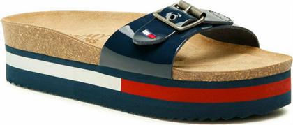 Tommy Hilfiger Δερμάτινα Γυναικεία Σανδάλια σε Navy Μπλε Χρώμα από το Koolfly