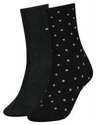 Γυναικείες Κάλτσες με Σχέδια Μαύρες 2Pack Tommy Hilfiger