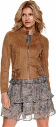 Top Secret Γυναικείο Biker Jacket Καφέ από το Style Icon Boutique