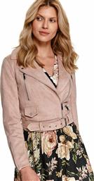 Top Secret Δερμάτινο Γυναικείο Biker Jacket Ροζ από το Koolfly