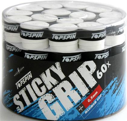 Topspin Sticky Tennis Overgrips - 0.50mm x 60 White / Black από το E-tennis