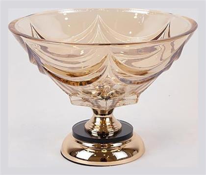 Τουρτιέρα Γυάλινη με Πόδι Χρυσή 29x13x13εκ. Estheti