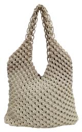 Τσάντα Macrame Κομβος 100% Βαμβάκι Natural Plain 40x35 - Le Blanc