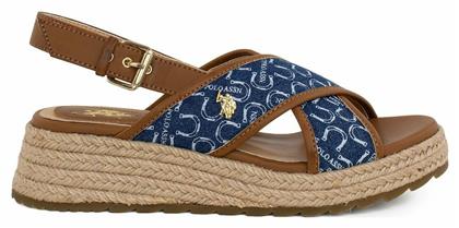 U.S. Polo Assn. Kate 005 Καλοκαιρινές Γυναικείες Πλατφόρμες σε Στυλ Εσπαντρίγιας Navy Μπλε - US Polo Assn