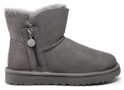 Bailey Zip Mini Suede Γυναικεία Μποτάκια με Γούνα Γκρι Ugg Australia από το Z-mall