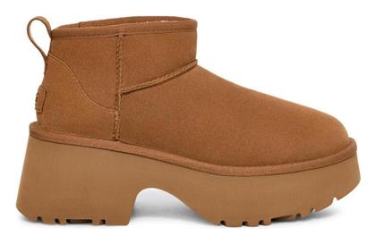 Classic Ultra Mini Δερμάτινα Γυναικεία Μποτάκια Καφέ Ugg Australia