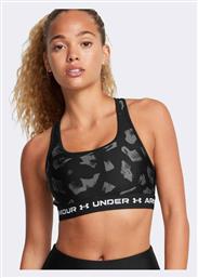 Crossback Mid Print Γυναικείο Αθλητικό Μπουστάκι Μαύρο Under Armour