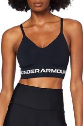 Under Armour Seamless Low Long Γυναικείο Αθλητικό Μπουστάκι Μαύρο με Επένδυση & Ελαφριά Ενίσχυση από το Cosmos Sport