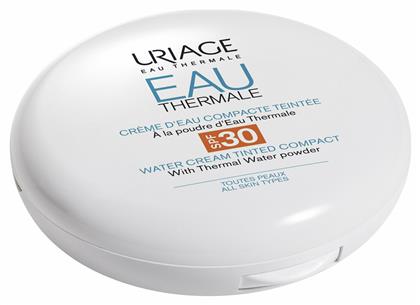 Eau Thermale Water Cream Tinted Compact Αδιάβροχη Αντηλιακή Πούδρα Προσώπου SPF30 με Χρώμα 10gr Uriage