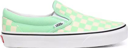 Vans Checkerboard Classic Πάνινα Γυναικεία Slip-On Green Ash/True White