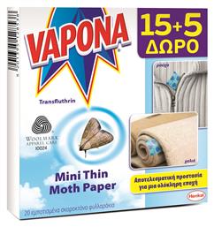 Mini Thin Moth Paper Σκοροκτόνο 20τμχ Vapona