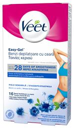 Easy Gel Ταινίες Αποτρίχωσης για το Μπικίνι για Ευαίσθητες Επιδερμίδες Μασχάλες & Μπικίνι 16τμχ Veet