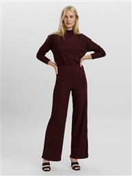 Vero Moda Γυναικεία Ψηλόμεση Υφασμάτινη Παντελόνα σε Κανονική Εφαρμογή σε Μπορντό Χρώμα από το Plus4u