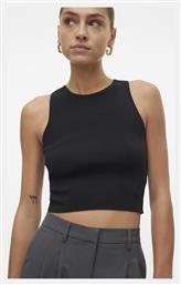 Γυναικείο Αθλητικό Crop Top Αμάνικο Fast Drying Μαύρο Vero Moda από το Fashion Project