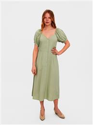 Vero Moda Jesmilo Midi Καλοκαιρινό All Day Φόρεμα με Κουμπιά Πράσινο από το Plus4u