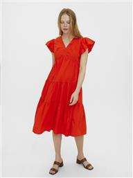 Vero Moda Mini Καλοκαιρινό All Day Φόρεμα Αμάνικο Πορτοκαλί από το Plus4u