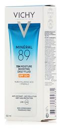 Mineral 89 Light 72ωρη Ενυδατική Λεπτόρρευστη Κρέμα Προσώπου Ημέρας με SPF50 για Ευαίσθητες Επιδερμίδες με Υαλουρονικό Οξύ 50ml Vichy