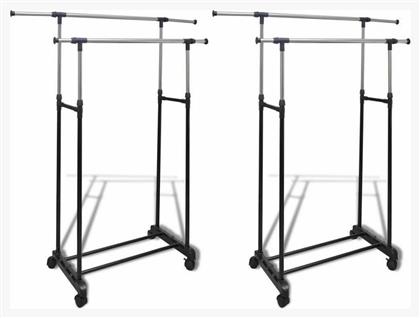 Τροχήλατη Κρεμάστρα Δαπέδου από Μέταλλο Πτυσσόμενη 150x42x170cm vidaXL