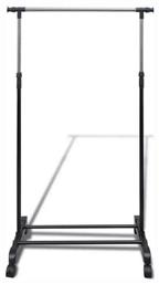 Τροχήλατη Κρεμάστρα Δαπέδου από Μέταλλο Πτυσσόμενη Μαύρη 150x42x170cm vidaXL