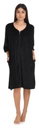 Vienetta βελουτέ homewear φόρεμα με φερμουάρ και τσέπες (Plus Size μεγέθη 1XL-4XL)-909150 Μαύρο από το Zaboo