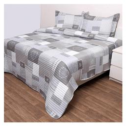 5244 Σετ Κουβερλί Υπέρδιπλο Microfiber Γκρι 220x240cm 3τμχ Viopros