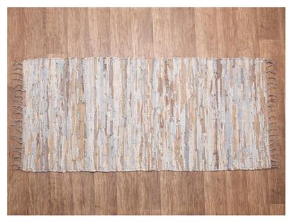 Χαλί Τζακιού Δερμάτινο με Κρόσια 65x135cm Εκρού Viopros