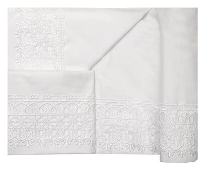 Νο4 Νυφικό Σετ 4τμχ με Δαντέλα Λευκό 240x265cm Viopros