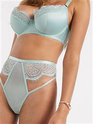 Wolf & Whistle lace and cut out detail high waist thong in mint-Green από το Asos