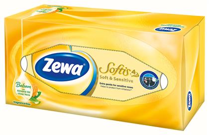 80 Χαρτομάντηλα Softis Soft & Sensitive 4 Φύλλων Zewa από το e-Fresh